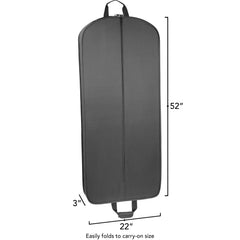 WallyBags® 52” Deluxe Travel Garment Bag with two pockets ( Black , 52-inch ) Black 52 Inch U2