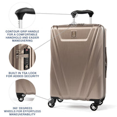 Travelpro Maxlite 5 Hardside Spinner Wheel Luggage Brushed Champagne Carry On 21 Inch U1