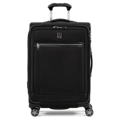 Travelpro Platinum Elite Softside Expandable Luggage, 8 Wheel Spinner Suitcase, USB Port, Suiter, Men and Women Shadow Black Checked Medium 25 Inch U5