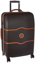 DELSEY Paris Chatelet Air 2.0 Hardside Luggage with Spinner Wheels Chocolate Brown Checked Medium 24 Inch With Brake U6