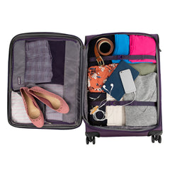 Travelpro Tourlite Softside Expandable Luggage with 4 Spinner Wheels, Lightweight Suitcase, Men and Women ( Deep Purple , Checked-Medium 25-Inch ) Deep Purple Checked Medium 25 Inch U4