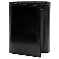 Bosca Mens Old Leather Collection Double ID Trifold Wallet Black One Size U1
