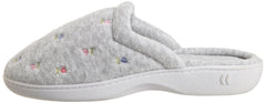 Isotoner Women's Terry Embroidered Scalloped Clog ( Heather Grey , 5.5-6 ) Heather Grey 5 5 6 U1