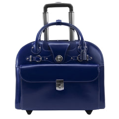 McKlein USA Edgebrook 15.4" Leather Wheeled Ladies' Laptop Briefcase ( Navy , One Size ) Navy One Size U1