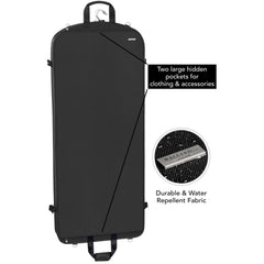 WallyBags 52" Premium Travel Garment Bag with shoulder strap and two large pockets ( Black , 52-Inch ) Black 52 Inch U2