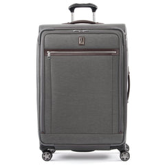Travelpro Platinum Elite Softside Expandable Luggage, 8 Wheel Spinner Suitcase, USB Port, Suiter, Men and Women Vintage Grey Checked Large 29 Inch U2