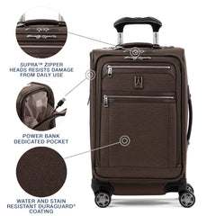 Travelpro Platinum Elite Softside Expandable Checked Luggage, 8 Wheel Spinner Large Suitcase, TSA Lock, Men and Women ( Rich Espresso Brown , Carry-On 21-Inch ) Rich Espresso Brown Carry On 21 Inch U3