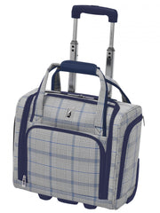 London Fog Knightsbridge 15-Inch 2-Wheel Under Seat Bag ( Grey/Navy Plaid , One Size ) Grey/Navy Plaid One Size U1