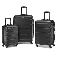 Samsonite Omni Pc Hardside Expandable Luggage with Spinner Wheels ( Black , 3-Piece Set (20/24/28) ) Black 3 Piece Set 20 24 28 U3