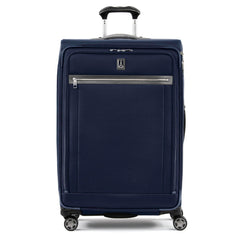 Travelpro Platinum Elite Softside Expandable Checked Luggage, 8 Wheel Spinner Large Suitcase, TSA Lock, Men and Women ( Dark Blue , Checked-Large 29-Inch ) Dark Blue Checked Large 29 Inch U2