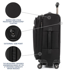 Travelpro Crew Versapack Softside Expandable Spinner Wheel Luggage Jet Black Carry On 21 Inch U9