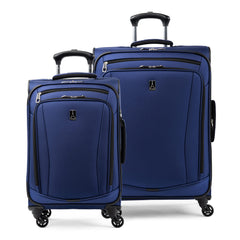 Travelpro Runway Softside Luggage Sets, Carry-on & Convertible Medium to Large Check-in Expandable Luggage, 4 Spinner Wheels, Softside Suitcase, Men and Women ( Blue , Carry-on/Medium-Large Check-in ) Blue Carry On Medium Large Check In U1