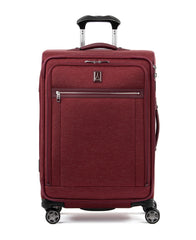 Travelpro Platinum Elite Softside Expandable Checked Luggage, 8 Wheel Spinner Suitcase, TSA Lock, Men and Women, Checked Medium 25-Inch ( Bordeaux Red , Checked-Medium 25-Inch ) Bordeaux Red Checked Medium 25 Inch U6