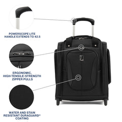Travelpro Tourlite Softside Lightweight Rolling Underseat Compact Carry-On Upright 2 Wheel Bag, Men and Women, 15-Inch ( Black , One Size ) Black One Size U33