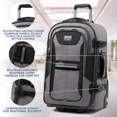 Travelpro Unisex-Adult Bold Softside Expandable Rollaboard Upright Luggage ( Grey/Black , Checked-Medium 25-Inch ) Grey/Black Checked Medium 25 Inch U6