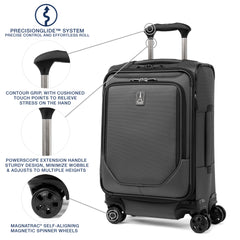 Travelpro Crew Classic Lightweight Softside Expandable Luggage, 2 Wheel Upright Rollaboard Suitcase, Men and Women ( Titanium Grey , Compact Carry On 20-Inch ) Titanium Grey Compact Carry On 20 Inch U4