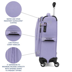Travelpro Maxlite 5 Softside Expandable Luggage with 4 Spinner Wheels, Lightweight Suitcase, Men and Women ( Violet , Carry-on 19-Inch ) Violet Carry On 19 Inch U1