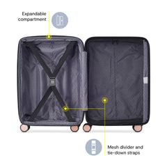 Delsey Alexis Lightweight Luggage, 4-Wheel Spinners Hardshell Suitcase, Expandable with TSA Lock ( Black/Rose Gold , Carry-On 21-Inch ) Black/Rose Gold Carry On 21 Inch U5