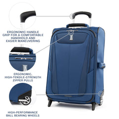 Travelpro Maxlite 5 Softside Expandable Upright 2 Wheel Luggage, Lightweight Suitcase, Men and Women ( Sapphire Blue , Carry-on 22-Inch ) Sapphire Blue Carry On 22 Inch U4