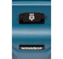 NONSTOP NEW YORK Luggage Expandable Spinner Wheels hard side shell Travel Suitcase Lightweight, TSA Lock, Double USB Port 24 inchTeal