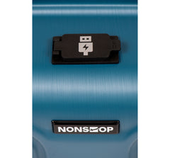 NONSTOP NEW YORK Luggage Expandable Spinner Wheels hard side shell Travel Suitcase Lightweight, TSA Lock, Double USB Port Teal 20 inch U3