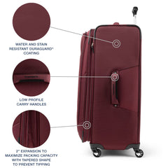 Travelpro Maxlite 5 Softside Expandable Luggage with 4 Spinner Wheels, Lightweight Suitcase, Men and Women ( Burgundy , Checked-Large 29-Inch ) Burgundy Checked Large 29 Inch U31