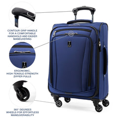 Travelpro Runway Softside Luggage Sets, Carry-on & Convertible Medium to Large Check-in Expandable Luggage, 4 Spinner Wheels, Softside Suitcase, Men and Women ( Blue , Carry-on/Medium-Large Check-in ) Blue Carry On Medium Large Check In U1