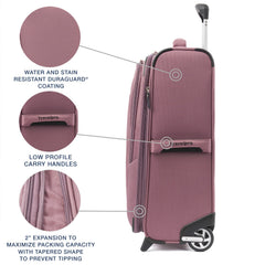 Travelpro Maxlite 5 Softside Expandable Upright 2 Wheel Luggage, Lightweight Suitcase, Men and Women Dusty Rose Pink Carry On 22 Inch U4