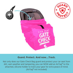 J.L. Childress Gate Check Bag for Car Seats - Air Travel Bag - Fits Convertible Car Seats, Infant carriers & Booster Seats ( Neon Pink , One Size ) Neon Pink One Size U2