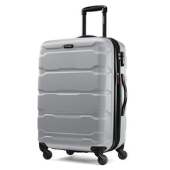 Samsonite Omni Pc Hardside Expandable Luggage with Spinner Wheels ( Silver , Checked-Medium 24-Inch ) Silver Checked Medium 24 Inch U6