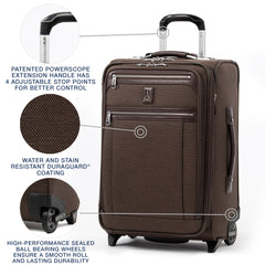 Travelpro Platinum Elite Softside Expandable Luggage, 2 Wheel Upright Suitcase, USB Port, Men and Women ( Rich Espresso , Carry-On 22-Inch ) Rich Espresso Carry On 22 Inch U6