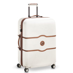 DELSEY Paris Chatelet Hardside Luggage with Spinner Wheels ( Champagne White , Checked-Large 28 Inch ) Champagne White Checked Large 28 Inch U3