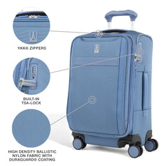 Travelpro VersaPack+ Lightweight Softside Expandable Carry on Luggage, 8 Spinner, TSA Lock, Carry On 21-Inch ( Elemental Blue , Carry On ) Elemental Blue Carry On U1
