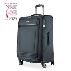 Ricardo Beverly Hills Avalon Softside Luggage Made with Sustainable 100% Recycled PET (rPET), Lightweight, Eco-Friendly Travel, Expandable, Dual Spinner Wheels ( Storm Blue , 24-inch ) Storm Blue 24 Inch U1