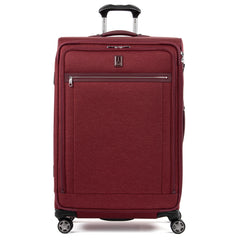 Travelpro Platinum Elite Softside Expandable Luggage, 8 Wheel Spinner Suitcase, USB Port, Suiter, Men and Women - Bordeaux/Checked-Large 29-Inch
