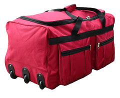 Gothamite 36-inch Rolling Duffle Bag with Wheels, Luggage Bag, Hockey Bag, XL Duffle Bag With Rollers, Heavy Duty (Fuchsia) U1