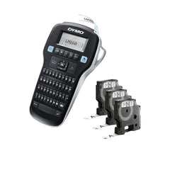 DYMO LabelManager 160 Portable Label Maker Bundle, Easy-to-Use, One-Touch Smart Keys, QWERTY Keyboard, Large Display, For Home & Office Organization, Includes 3 D1 label cassettes U1