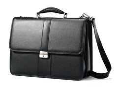 Samsonite Leather Flapover Briefcase 16.5 - Black/17"