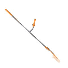 ErgieShovel ERG-LFRK24 Strain Reducing Impact Resistant Leaf Rake, 24 Steel Tines w/ 2-in Teeth, 54-Inch Shaft, w/Patented Ergonomic Second Handle, Gray/Orange U1