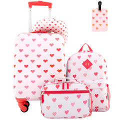 Travelers Club 5 Piece Kids' Luggage Set, Hearts U1