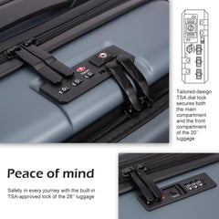 Coolife Luggage Suitcase Piece Carry On ABS+PC Spinner Trolley with pocket Compartment(White, 20in(carry on)) U1