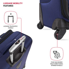 SwissGear Sion Softside Expandable Roller Luggage, Blue, Carry-On 21-Inch U1