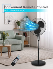 BLACK+DECKER BFSR18B 18 Inches Stand Fan with Remote, Black U1