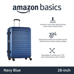 Amazon Basics 28-Inch Hardside Spinner, Navy Blue U1