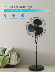 BLACK+DECKER BFSR18B 18 Inches Stand Fan with Remote, Black U1
