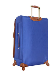 steve madden Designer Luggage Collection - 4 Piece Softside Expandable Lightweight Spinner Suitcase Set - Travel Set includes a Tote Bag, 20-Inch Carry on, 24 & 28 Inch Checked Suitcases (Blue) U1