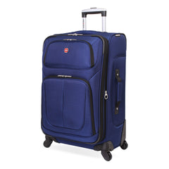 SwissGear Sion Softside Expandable Roller Luggage, Blue, Checked-Medium 25-Inch U1
