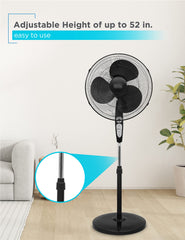 BLACK+DECKER BFSR18B 18 Inches Stand Fan with Remote, Black U1