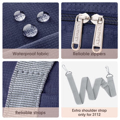 Narwey For Spirit Airlines Foldable Travel Duffel Bag Tote Carry on Luggage Sport Duffle Weekender Overnight for Women and Girls (3112 Dark Blue ( with Shoulder Strap)) U1