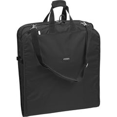 WallyBags® 45" Premium Extra Wide Garment Bag with shoulder strap and two large pockets - Black/One Size